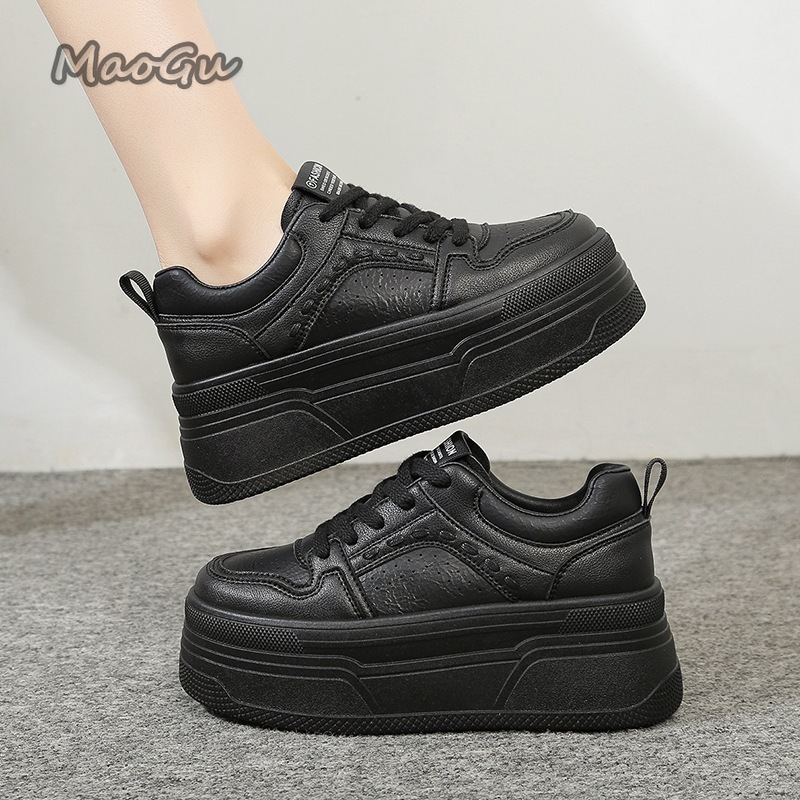 Sewing Cloth - Yükseklik Arttırıcı Platform Beyaz Spor Ayakkabı