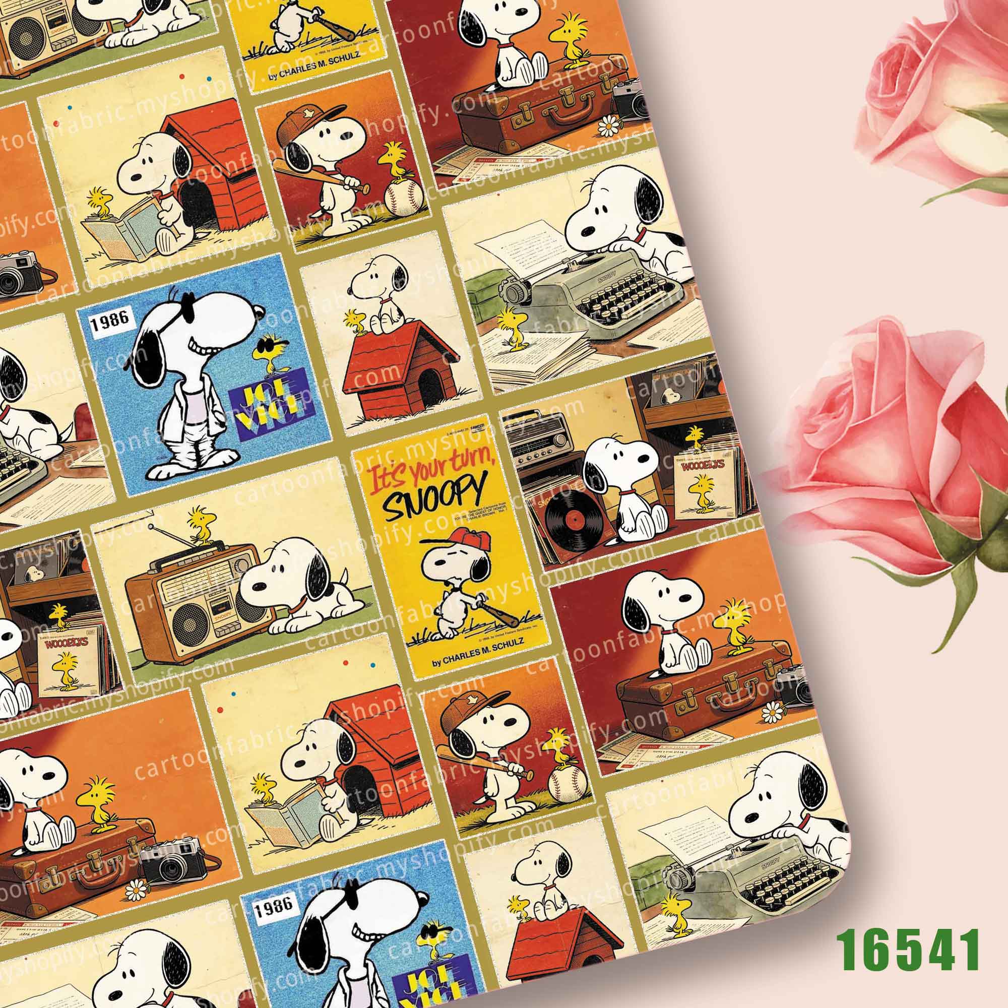 Sewing Production - TAKARA TOMY Snoopy Kumaş140x50CM Karikatür Baskılı